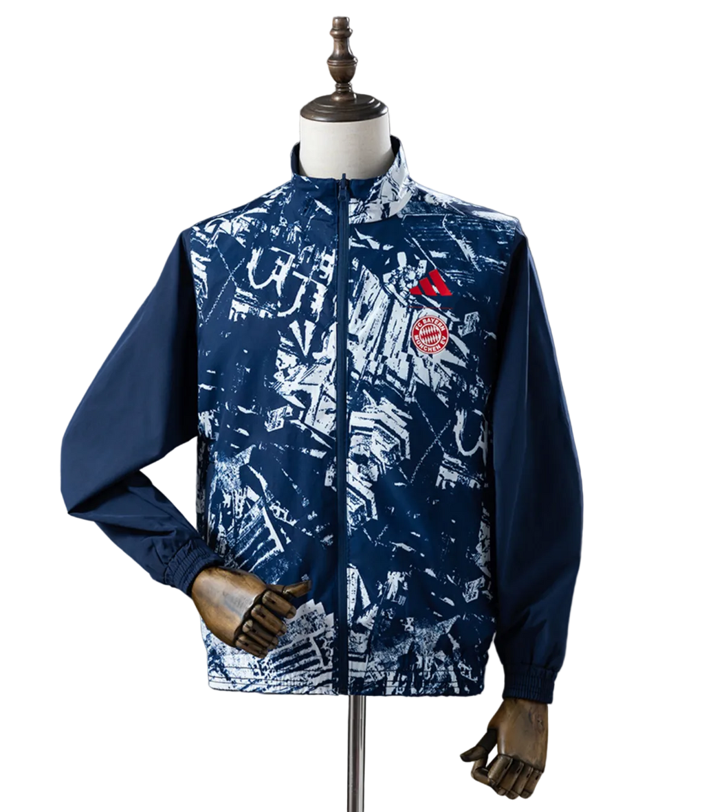 Veste Coupe-Vent Réversible Bayern Munich Bleu Marine 2025/26