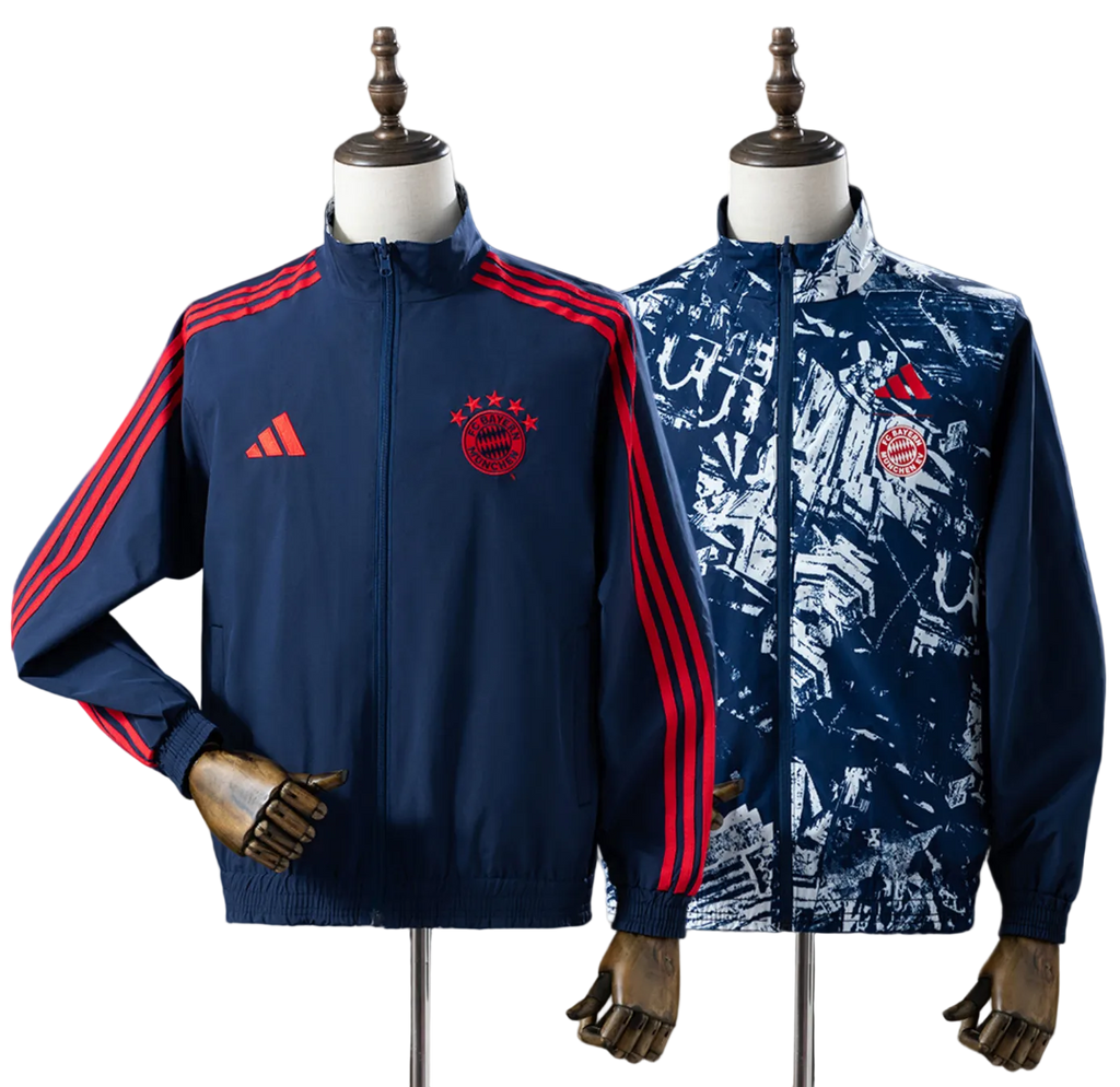 Veste Coupe-Vent Réversible Bayern Munich Bleu Marine 2025/26