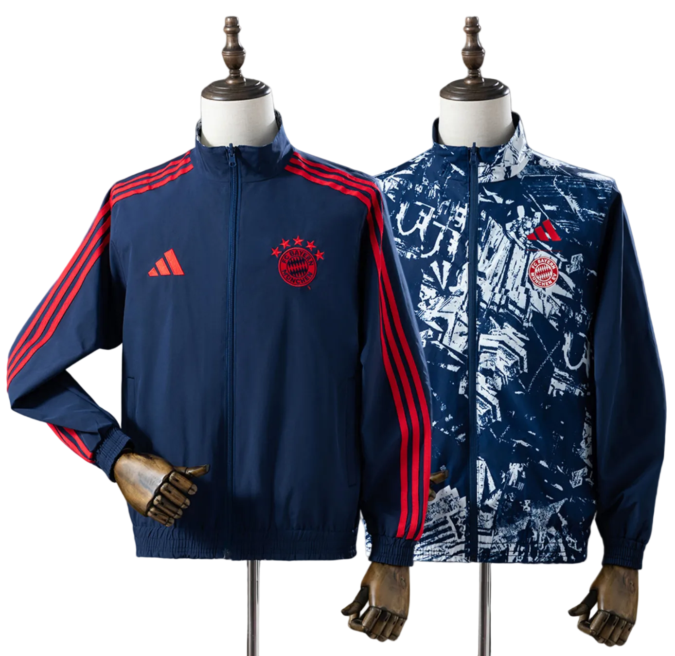 Veste Coupe-Vent Réversible Bayern Munich Bleu Marine 2025/26