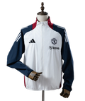 Veste Coupe-Vent Manchester United – Blanc et Bleu Marine