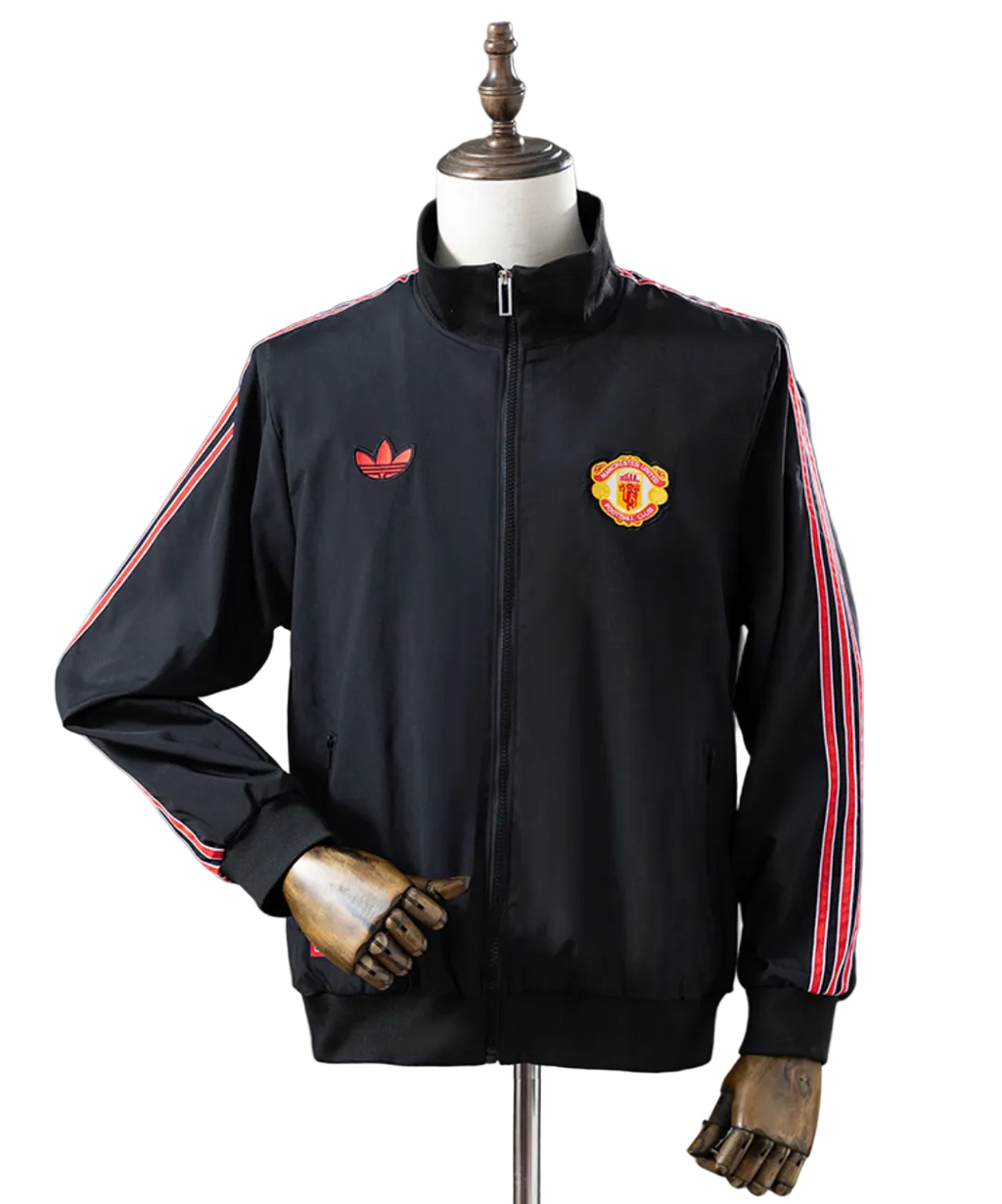 Veste Coupe-Vent Rétro Manchester United – Noire