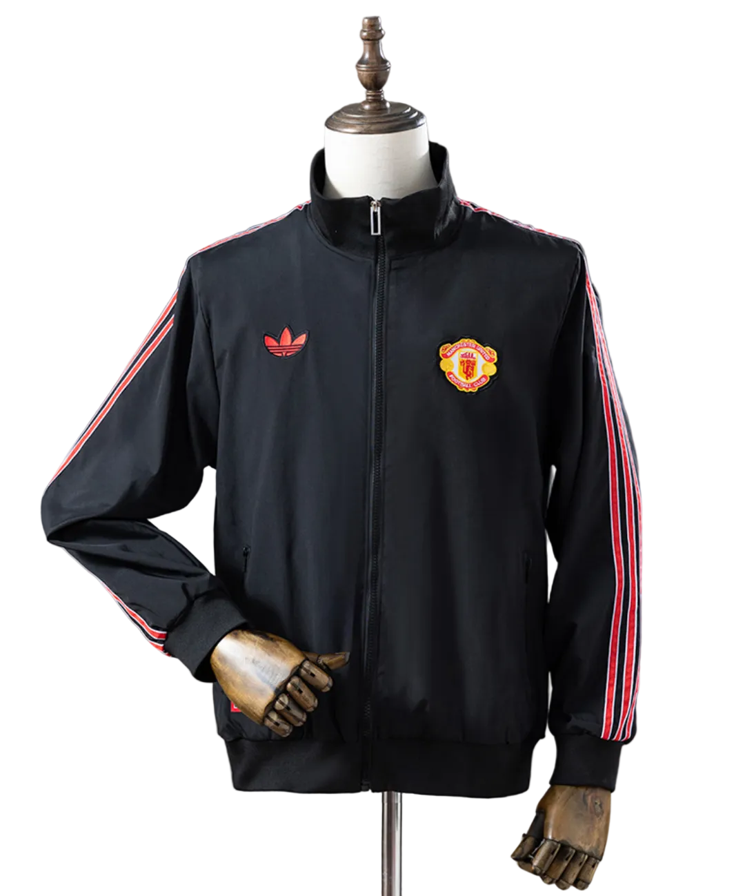 Veste Coupe-Vent Rétro Manchester United – Noire