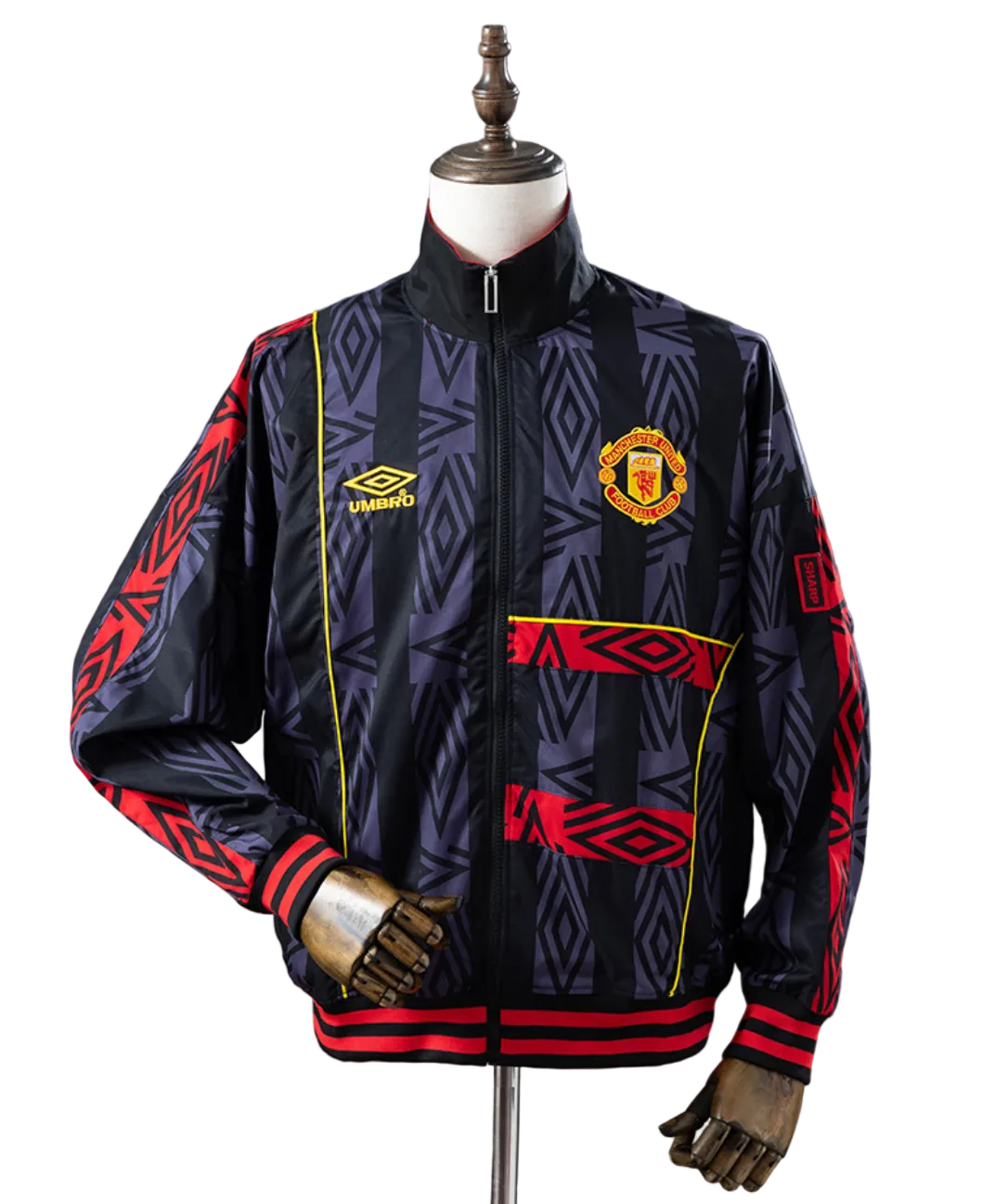 Veste Coupe-Vent Rétro Manchester United 1992-1994 – Noire