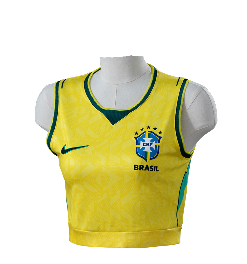 Brazil 2026 Women’s Crop Tank Top Home Jersey